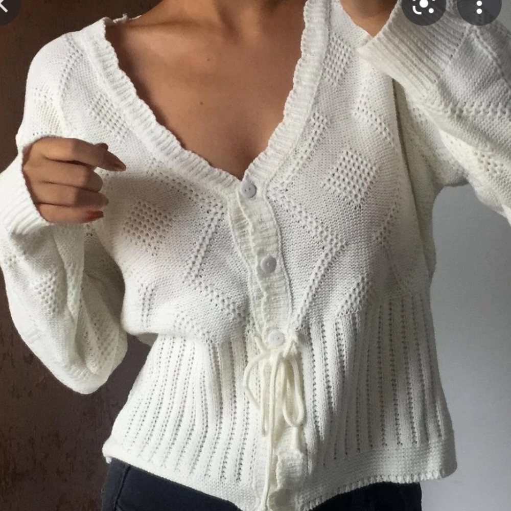 White sweater top